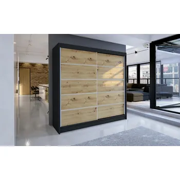 Šatní skříň Skříň Taisa IV 180 černá/artisan