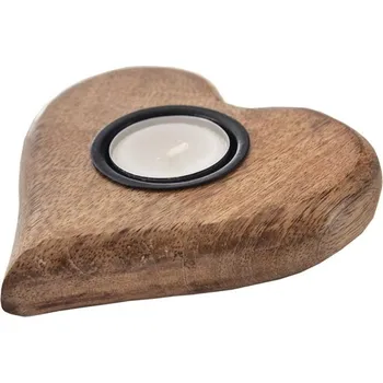 Svícen Svícen mango srdce O0412/2 - 13 x 13 x 2 cm