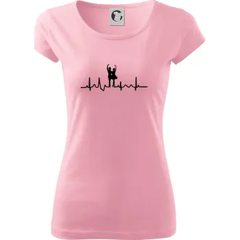 Dámské tričko EKG tanec - pár - Dámské triko Pure - S ( Růžová )