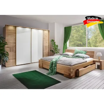 Šatní skříň Šatní skříň Graz - Divoký dub masiv / bílé matné sklo 246 cm GRAZ-2B