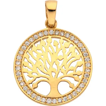 Přívěsek Bealio Zlatý přívěsek STROM ŽIVOTA 16 mm 04-00032-0019 bílá