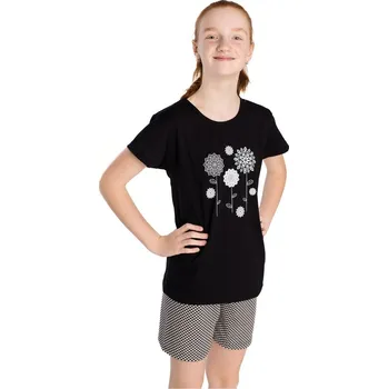 Dívčí pyžamo Bettymode Dívčí pyžamo MANDALA ČERNÁ krátký rukáv, 158