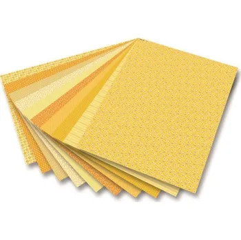 Umělecký papír Blok Kreativ s designovým motivem Basic zlatá/žlutá 24x34 cm