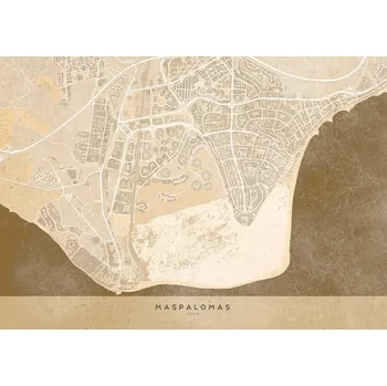 Plakát Plakát, Obraz - Sepia vintage map of Maspalomas, Blursbyai