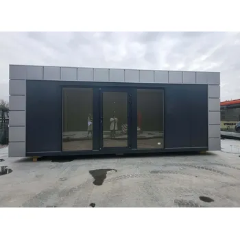 Zahradní domek AB-Cont Zahradní domek - PAVILON 2 - ŠEDÝ - s elektroinstalací 700 x 300 cm Šedá