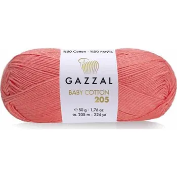 Příze Příze Baby Cotton 205 Gazzal 506 tmavá lososová Gazzal