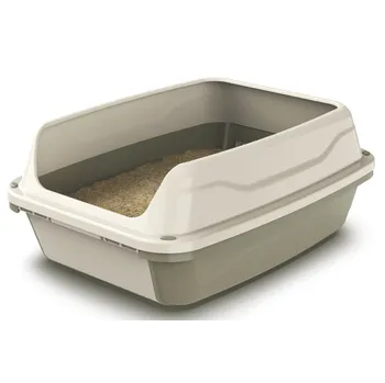 Toaleta pro kočku Georplast Easy kočičí toaleta s prosévacím sítem 40 x 25 x 56 cm krémová