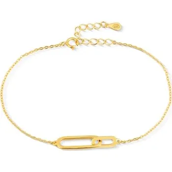 Náramek Dámský stříbrný pozlacený náramek 16-19 cm STNA0756F