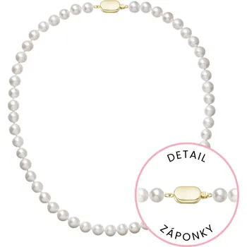 Náušnice Perlový náhrdelník z říčních perel se zapínáním ze 14 karátového zlata 922003.1/9269A bílý