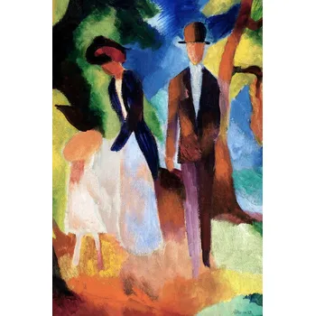 Plakát Plakát, Obraz - Family by a Blue Lake, August Macke
