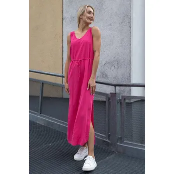 Dámské šaty Jacqueline de Yong JDY dámské lněné maxi šaty Say fuchsiové Velikost: S