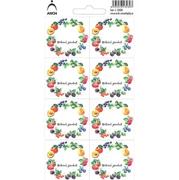 samolepka Ovoce "Natural product" - 8 voděodolných etiket