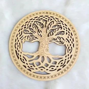 Dřevěný ornament 30 cm - Strom života zdobený