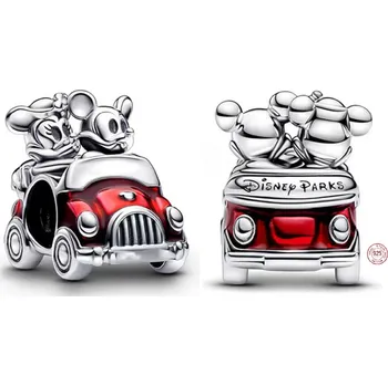Přívěsek Charm Sterlingové stříbro 925 Disney Mickey & Minnie ma výletě, korálek na náramek cestování
