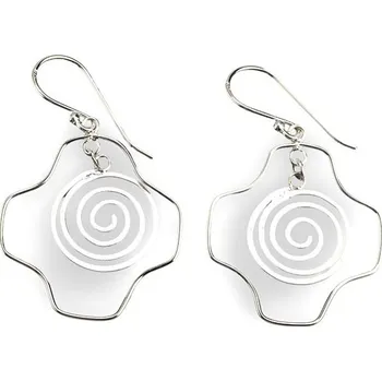 Náušnice Oriental stříbrné náušnice visací spirála s křížem