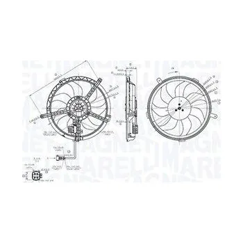 Chladič motoru Větrák, chlazení motoru MAGNETI MARELLI 069422850010