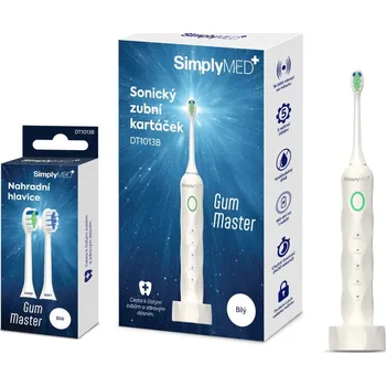 Elektrický zubní kartáček SimplyMed Sonický zubní kartáček DT1013B bilý