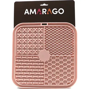 lízací podložka Amarago Lízací podložka hranatá 20 x 20 cm růžová