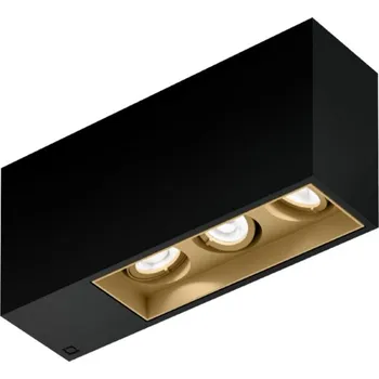 Wever & Ducré Dlouhé stropní svítidlo se třemi zdroji Plano Petit Ceiling 3.0 Barva: Černá / Šampaňská, Teplota chromatičnosti: 2700 Kelvinů, Úhel vyzařování: 15° 162744CH3 Dlouhé stropní svítidlo se třemi zdroji Plano Petit Ceiling 3.0