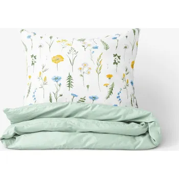 Povlečení Bavlněné povlečení Duo - Česká louka se světle mátovou 140 x 200 a 70 x 90 cm