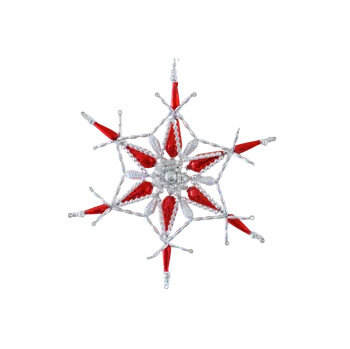 Vánoční ozdoba Rautis a. s. Krakonošova hvězda - Granátka 16,5 x 16,5 cm červená