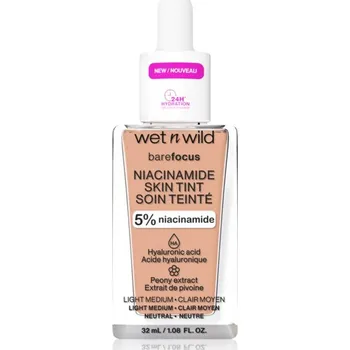 Přípravek na tvář Wet n Wild BareFocus Niacinamide Skin Tint lehký hydratační make-up odstín Light Medium (Cool) 32 ml