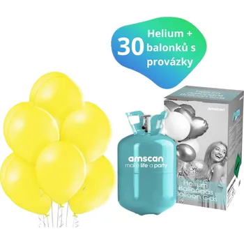 Balónek Helium sada + balónky 30 ks žluté 9054-06