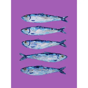 Plakát Plakát, Obraz - Sardines on Purple, Alice Straker