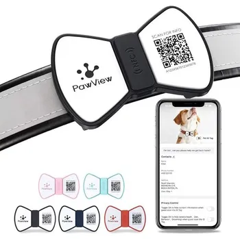 Obojek pro psa PawView chytrá známka pro psy pánský motýlek - černá