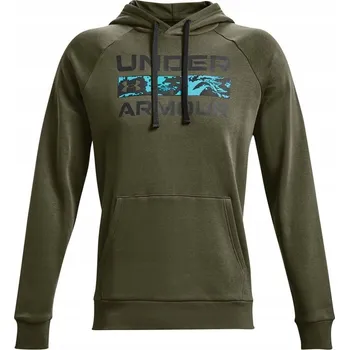 Pánská mikina MIKINA UNDER ARMOUR RIVAL FLC SIGNATURE HOODIE PÁNSKÁ KHAKI M