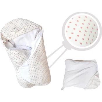 Dětská deka Eva Kiedroňová Povlak - Maxi Dráček - Smetanový s nachovými puntíky