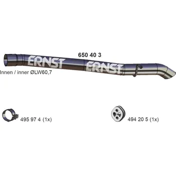 Výfukový systém Výfuková trubka ERNST 650403