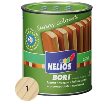 lazura na dřevo HELIOS BORI - ochrana dřeva v interiéru i exteriéru, bezbarvá, 750 ml