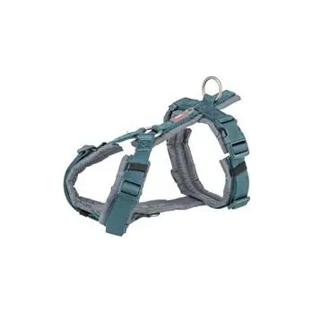 Postroj pro psa Premium trekingový postroj - petrolejová/grafit S-M: 44-53/20 mm