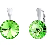Stříbrné náušnice se Swarovski® Crystals zeleným rivoli 12mm VSW009E