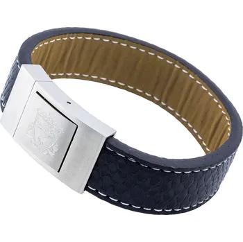 Náramek Fan-shop Kožený náramek LIVERPOOL FC prošívaný Černý 21,5 cm x 1,5 cm