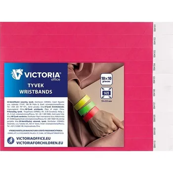 Náramek VICTORIA Tyvek® 100 ks, neon růžové