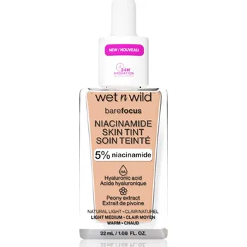 Přípravek na tvář Wet n Wild BareFocus Niacinamide Skin Tint lehký hydratační make-up odstín Natural Light (Cool) 32 ml