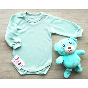 Kojenecký body AMÁLKA Bavlněné bodynko, zelené mint Velikost: 74