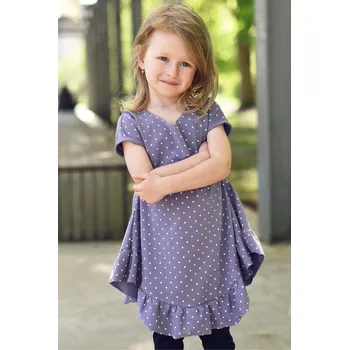 Dámské šaty fialové bavlněné šaty s puntíky