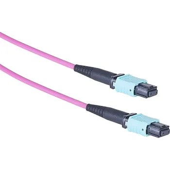 Síťový kabel Masterlan optický MPO patch cord, MPOupc/MPOupc, female, MM, OM4, 12 vláken, Typ B, 2m