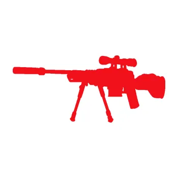 Polep vozidla SAMOLEPKA Samopal 008 levá (10 - červená) NA AUTO, NÁLEPKA, FÓLIE, POLEP, TUNING, VLASTNÍ TEXT, TISK, AUTOSAMOLEPKY.cz, POLEPY, OBRÁZEK, LOGO, SAMOLEPKY