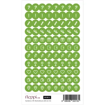 Fleppi Color coding kolekce | zelená – ikonky