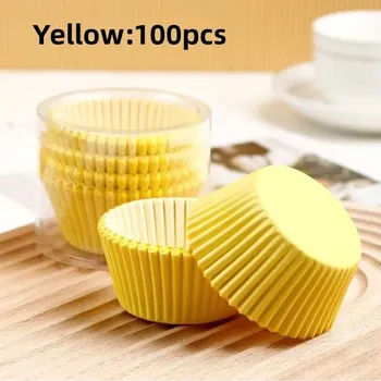 Papírové košíčky na pečení muffinů a cupcakes 100ks - Žlutá 100ks