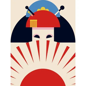 Plakát Plakát, Obraz - Geisha Girl Retro Minimalist Design, Retrodrome