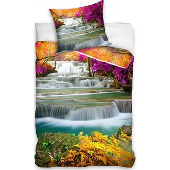 Povlečení TipTrade Podzimní vodopád 140 x 200, 70 x 90 cm zipový uzávěr