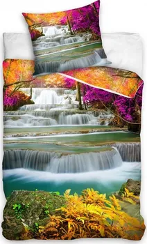 Ložní povlečení TipTrade Podzimní vodopád 140 x 200, 70 x 90 cm zipový uzávěr