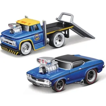 autíčko Maisto - Muscle Transports - 1966 Chevrolet C60 Flatbed 1969 Chevrolet Chevelle SS 396, 1:64