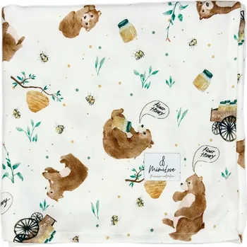 přikrývka Mimilove Bambusová přikrývka 100x100 cm Méďa