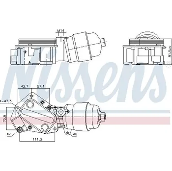 Chladič motoru Olejový chladič, motorový olej NISSENS 91357